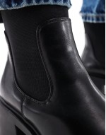 Wide Fit Rowan chunky chelsea boots in black